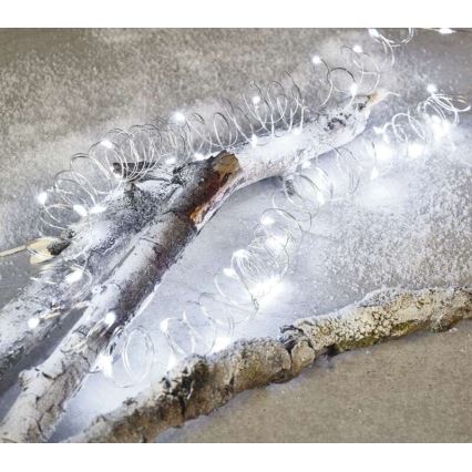 Zewnętrzny łańcuch świetlny LED 100 diod/15 m, IP44, zimna biel