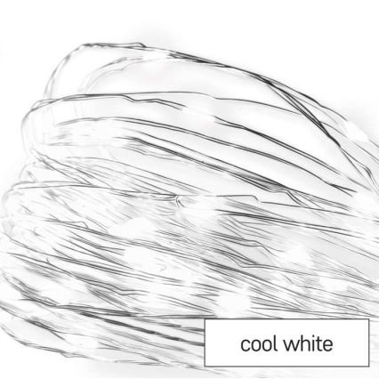 Zewnętrzny łańcuch świetlny LED 100 diod/15 m, IP44, zimna biel