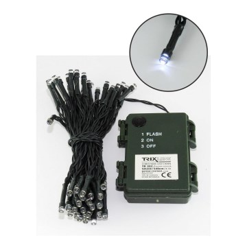 Zewnętrzny łańcuch świetlny LED 100 diod/2 tryby/3xAA 10,8 m IP44 zimna biel