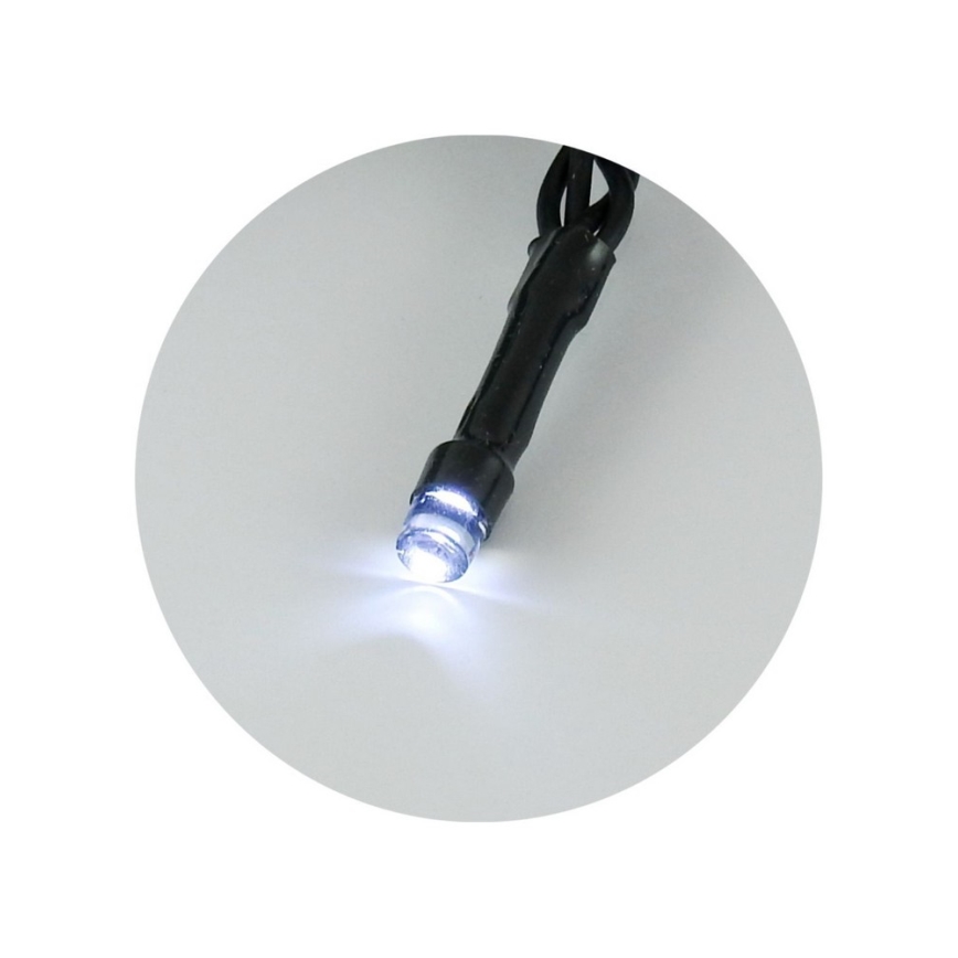 Zewnętrzny łańcuch świetlny LED 100 diod/2 tryby/3xAA 10,8 m IP44 zimna biel