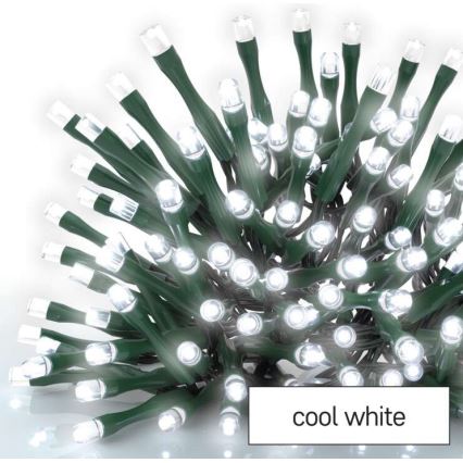 Zewnętrzny łańcuch świetlny LED 120 diod / 17 m, IP44, zimna biel