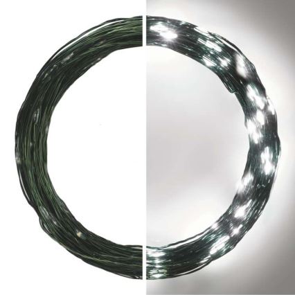 Zewnętrzny łańcuch świetlny LED 150 diod/20 m IP44, zimna biel