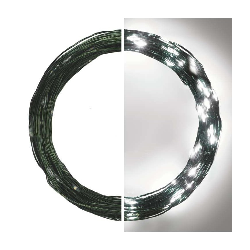 Zewnętrzny łańcuch świetlny LED 150 diod/20 m IP44, zimna biel