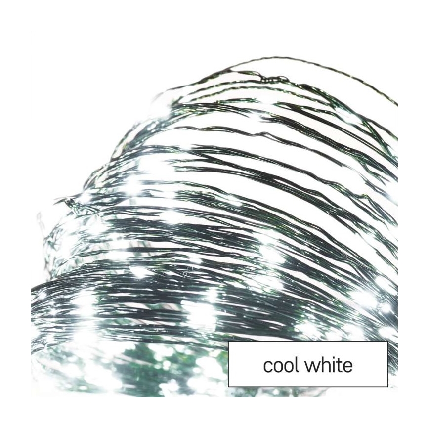 Zewnętrzny łańcuch świetlny LED 150 diod/20 m IP44, zimna biel