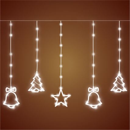 Zewnętrzny łańcuch świetlny LED, 186 diod LED, 7 m, IP44, zimna biel