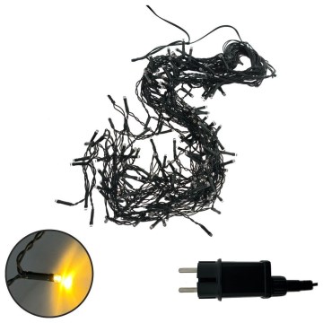 Zewnętrzny łańcuch świetlny LED, 200 diod, 230 V, długość 7,6 m, IP44, czarny
