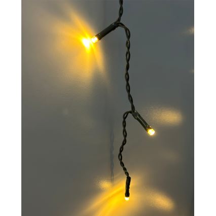 Zewnętrzny łańcuch świetlny LED, 200 diod, 230 V, długość 7,6 m, IP44, czarny