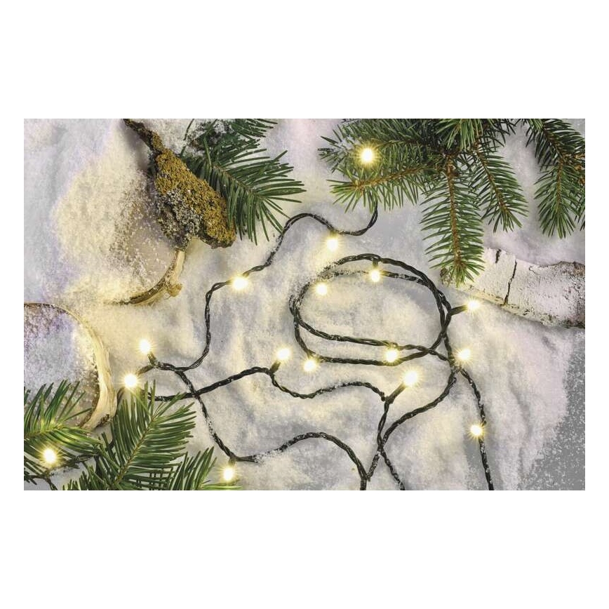 Zewnętrzny łańcuch świetlny LED, 240 diod LED, 8 trybów, 29 m, IP44, ciepła biel