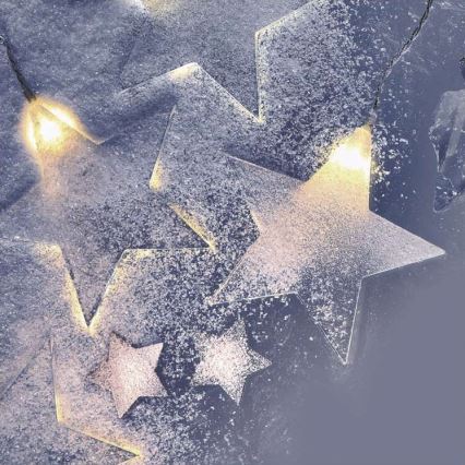 Zewnętrzny łańcuch świetlny LED, 30 diod LED, 3,9 m, IP44 — gwiazdki
