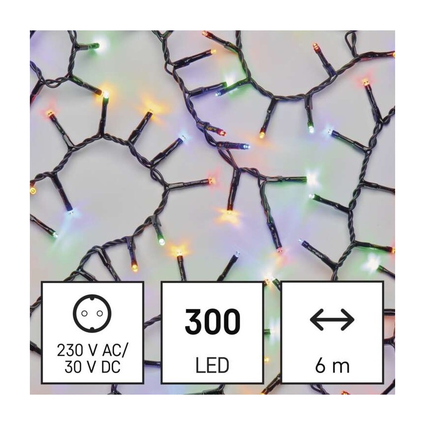 Zewnętrzny łańcuch świetlny LED, 300 diod / 11 m, IP44, wielokolorowy