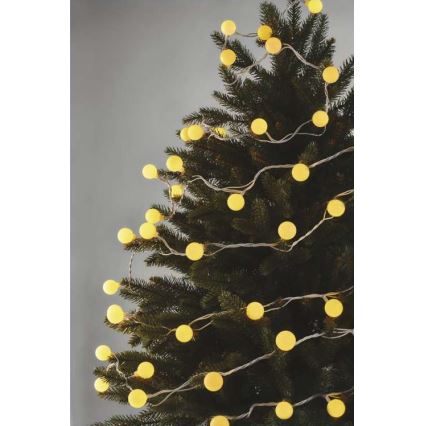 Zewnętrzny łańcuch świetlny LED, 40 diod, 9 m, IP44, ciepła biel