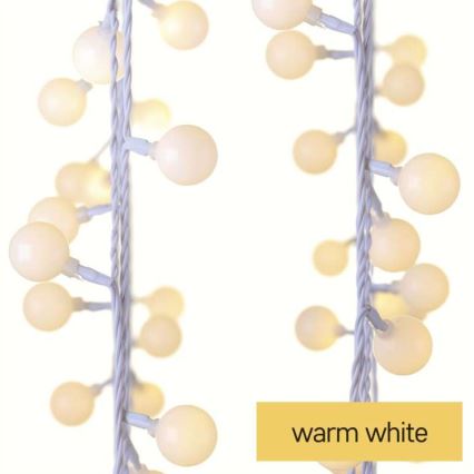 Zewnętrzny łańcuch świetlny LED, 40 diod, 9 m, IP44, ciepła biel