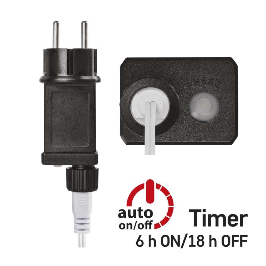 Zewnętrzny łańcuch świetlny LED, 40 diod, 9 m, IP44, ciepła biel