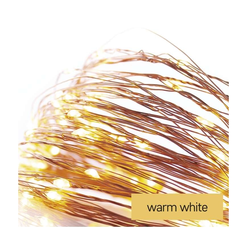 Zewnętrzny łańcuch świetlny LED 40xLED/9m IP44 ciepła biel