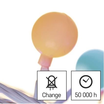 Zewnętrzny łańcuch świetlny LED 40xLED/9m IP44 wielokolorowy