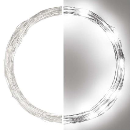 Zewnętrzny łańcuch świetlny LED 40xLED/9m IP44, zimna biel