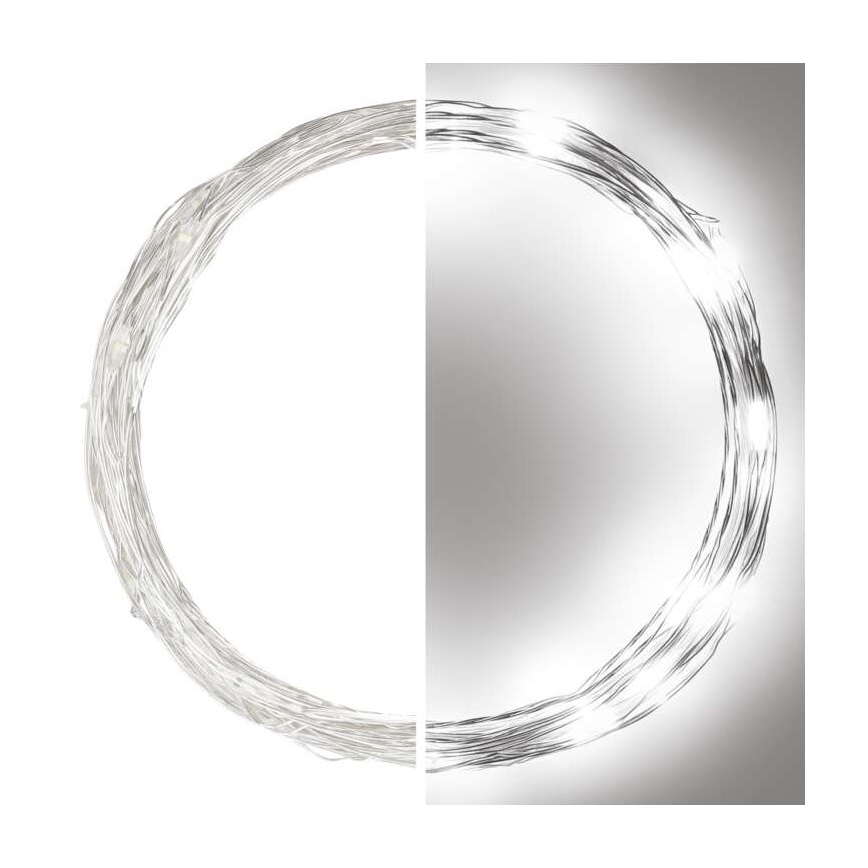 Zewnętrzny łańcuch świetlny LED 40xLED/9m IP44, zimna biel