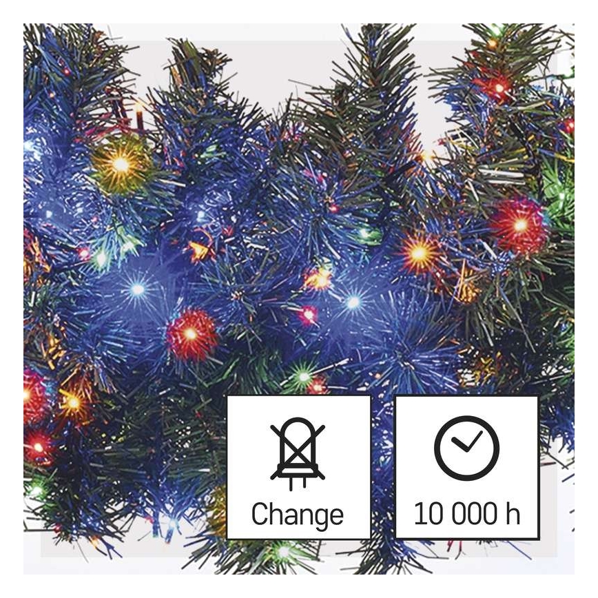 Zewnętrzny łańcuch świetlny LED, 600 diod, 17 m, IP44, wielokolorowy