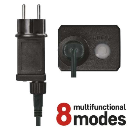 Zewnętrzny łańcuch świetlny LED 600 diod/8 trybów 15 m IP44 zimna biel