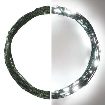 Zewnętrzny łańcuch świetlny LED, 75 diod, 12,5 m, IP44, zimna biel