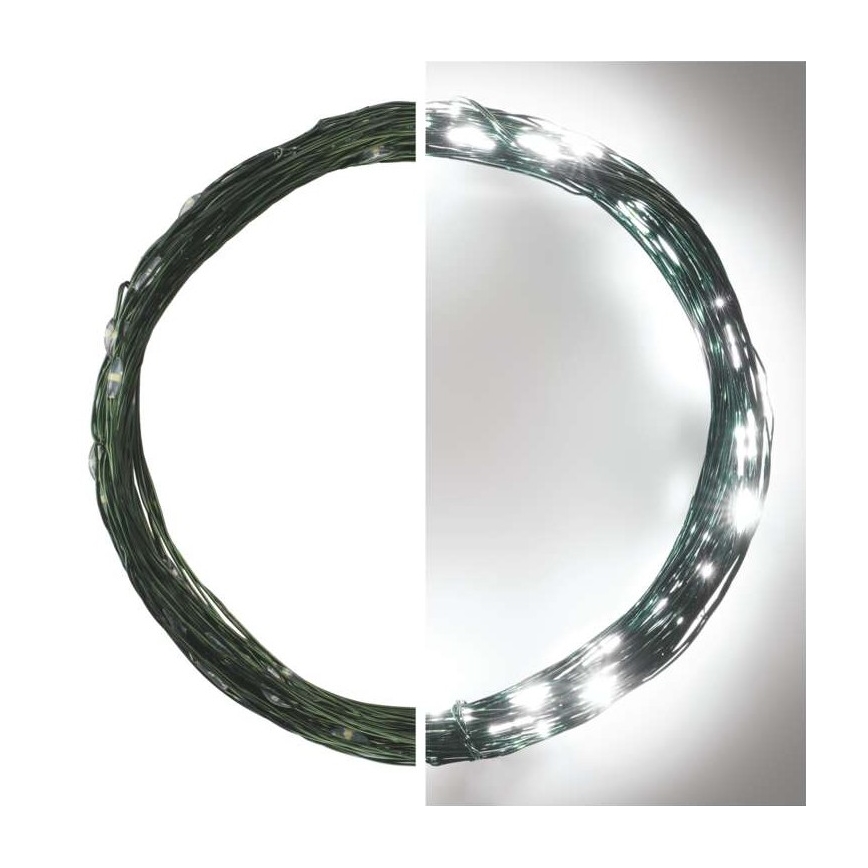 Zewnętrzny łańcuch świetlny LED, 75 diod, 12,5 m, IP44, zimna biel