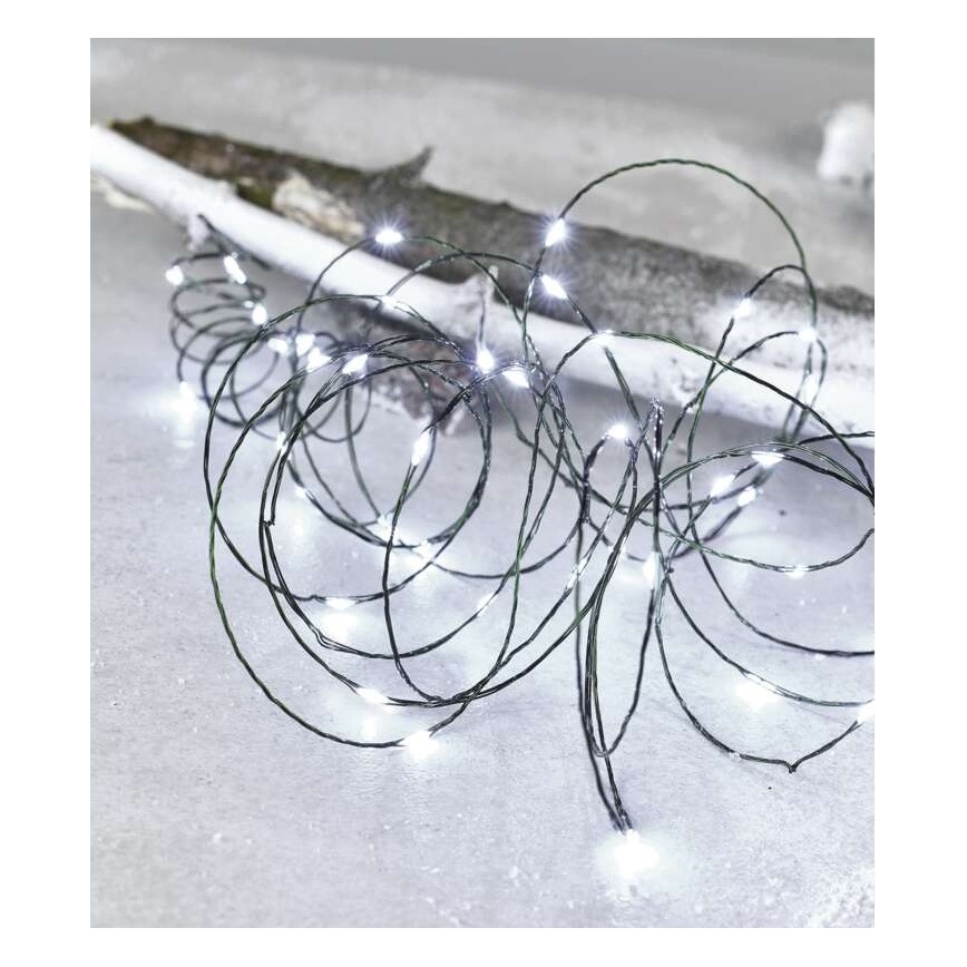 Zewnętrzny łańcuch świetlny LED, 75 diod, 12,5 m, IP44, zimna biel
