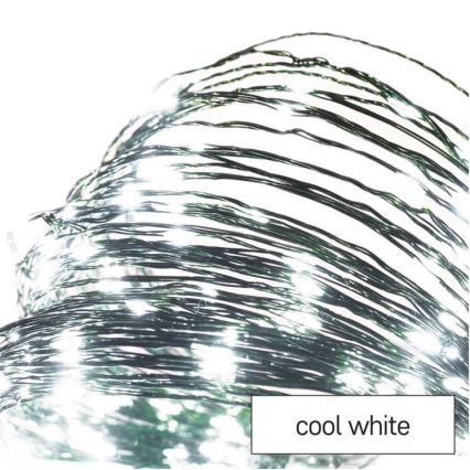 Zewnętrzny łańcuch świetlny LED, 75 diod, 12,5 m, IP44, zimna biel