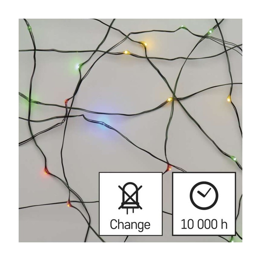 Zewnętrzny łańcuch świetlny LED 75xLED/12,5m IP44 wielokolorowy