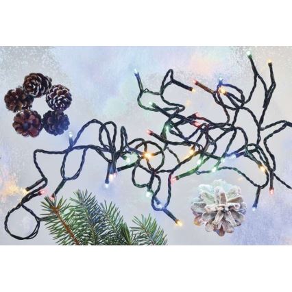 Zewnętrzny łańcuch świetlny LED 80xLED/13m IP44 wielokolorowy