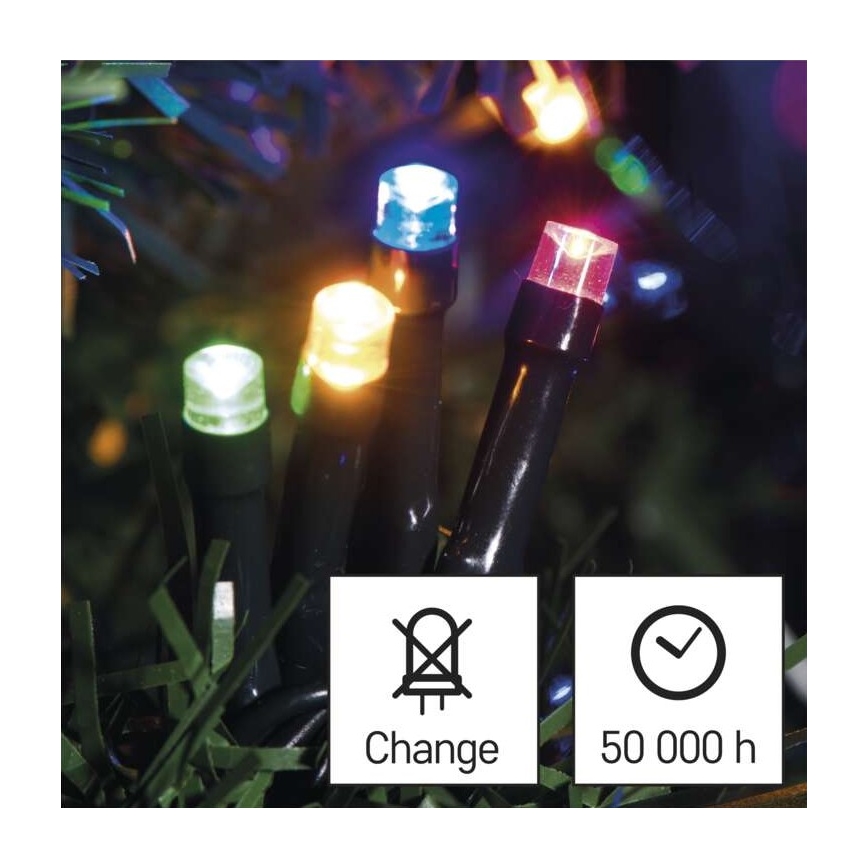 Zewnętrzny łańcuch świetlny LED 80xLED/13m IP44 wielokolorowy