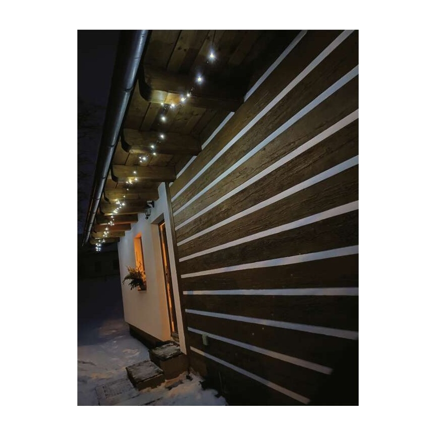 Zewnętrzny łańcuch świetlny LED 80xLED/13m IP44 zimna biel