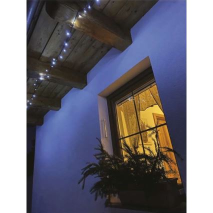 Zewnętrzny łańcuch świetlny LED 80xLED/13m IP44 zimna biel