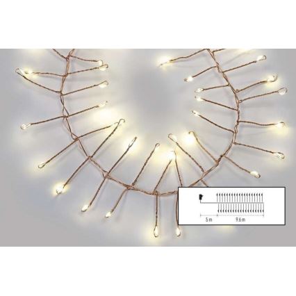 Zewnętrzny łańcuch świetlny LED 960xLED/8 funkcji 9,6 m IP44 ciepła biel