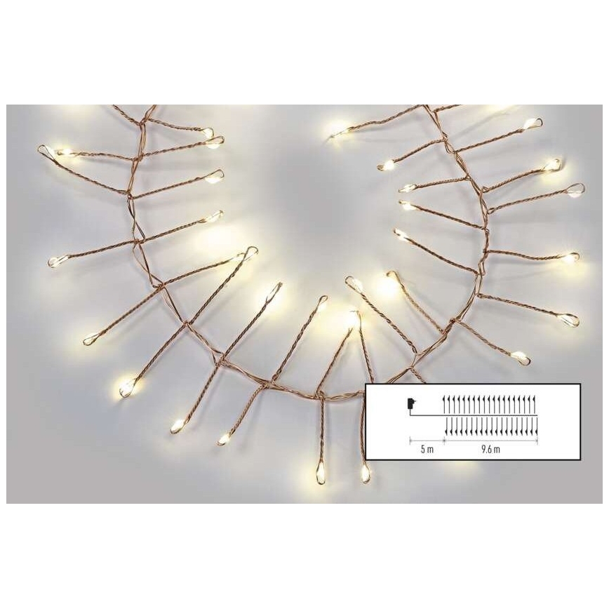 Zewnętrzny łańcuch świetlny LED 960xLED/8 funkcji 9,6 m IP44 ciepła biel