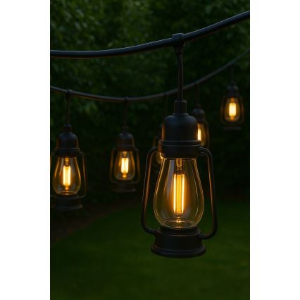 Zewnętrzny ozdobny łańcuch GIRLANDA 20xLED 20m IP44 ciepła biel