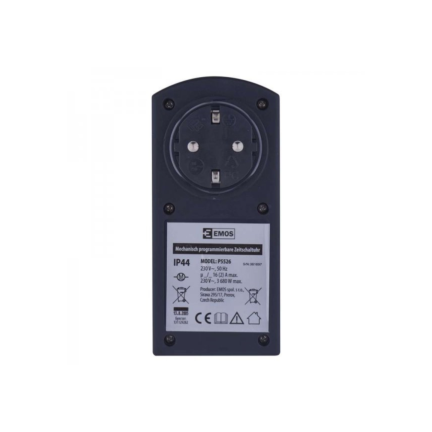 Zewnętrzny programator czasowy mechaniczny IP44 SCHUKO