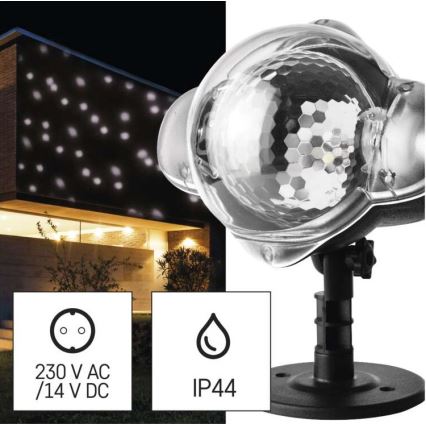 Zewnętrzny projektor świąteczny LED/4W/230V IP44 zimna biel