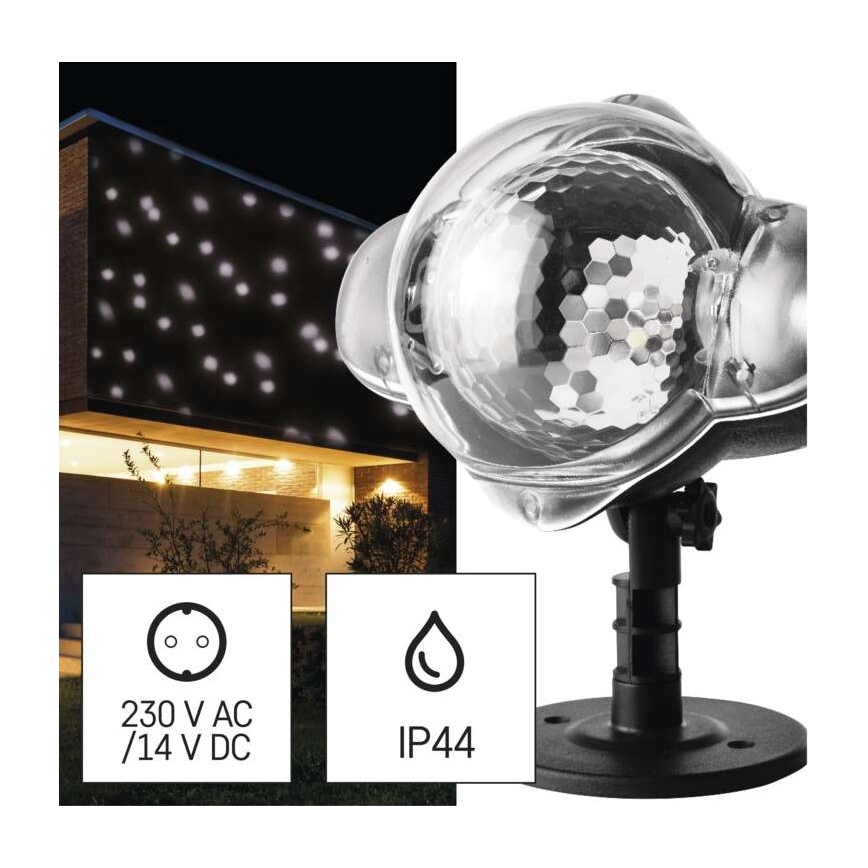 Zewnętrzny projektor świąteczny LED/4W/230V IP44 zimna biel