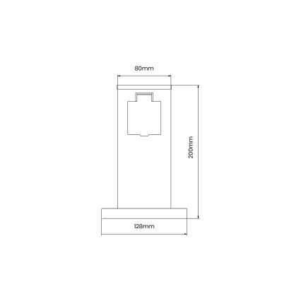 Zewnętrzny słupek zasilający 1Z SCHUKO 230V IP44 20 cm czarny