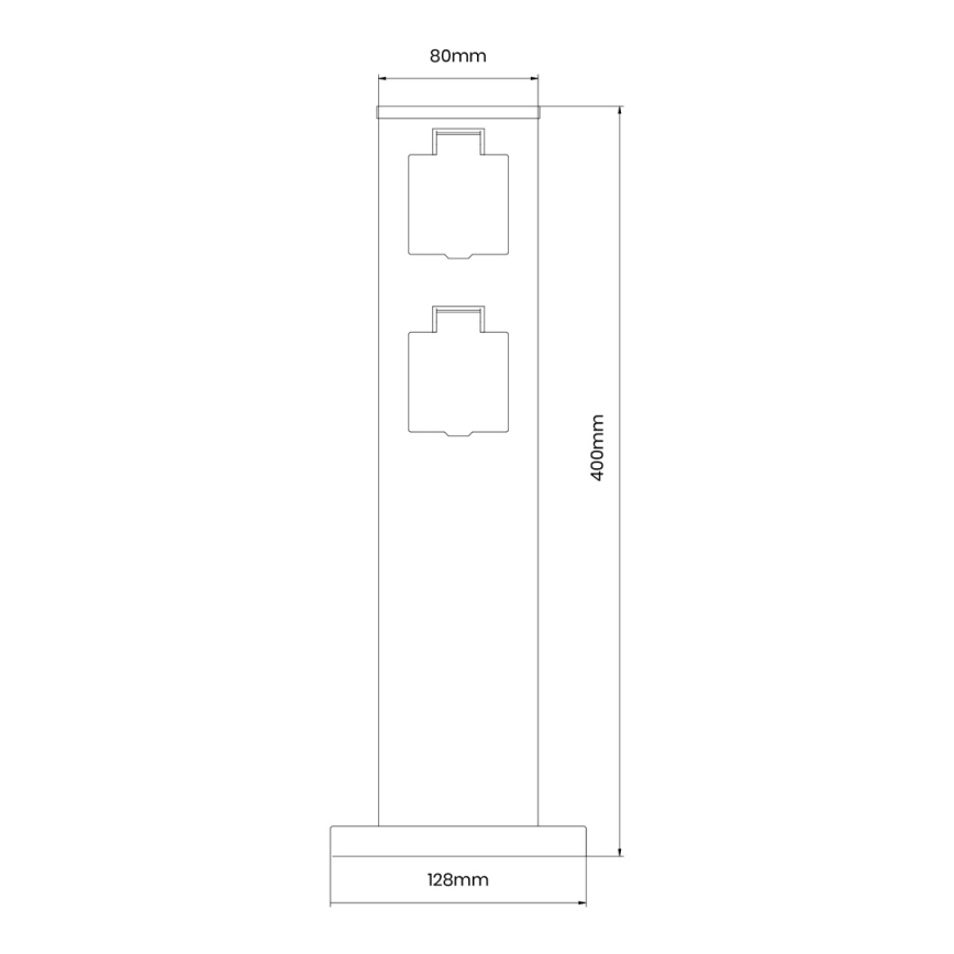 Zewnętrzny słupek zasilający 2Z SCHUKO 230V IP44 40 cm czarny