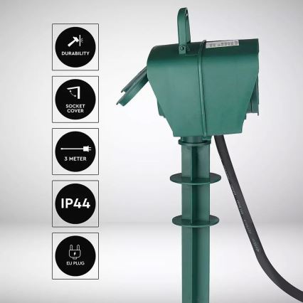 Zewnętrzny słupek zasilający SCHUKO 4Z 230V IP44