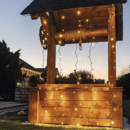 Zewnętrzny świąteczny łańcuch LED 100xLED/1x2m IP44 ciepła biała