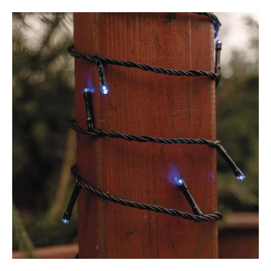 Zewnętrzny świąteczny łańcuch świetlny 100× LED / 10 m, IP44, niebieski