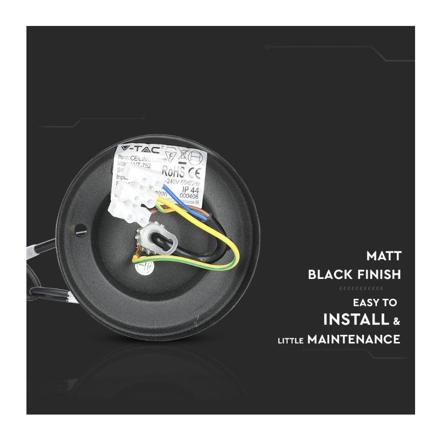 Zewnętrzny żyrandol na łańcuchu 1xE27/40W/230V IP44 czarny