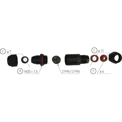 Złączka kablowa CSJ 250V/16A IP68 3x1,5 mm²