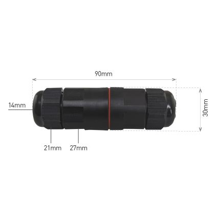 Złączka kablowa CWL 250V/16A IP68 3x2,5 mm²