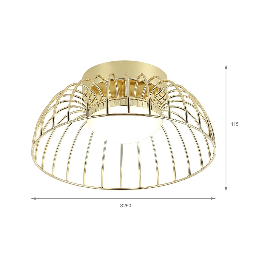 Złota lampa sufitowa LED BETSY LED/12W/230V, średnica 25 cm