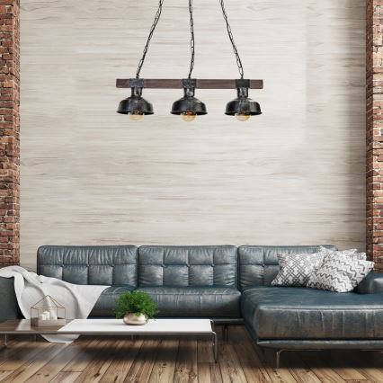 Żrandol na łańcuchu FARO 3xE27/60W/230V