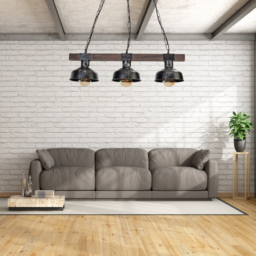 Żrandol na łańcuchu FARO 3xE27/60W/230V