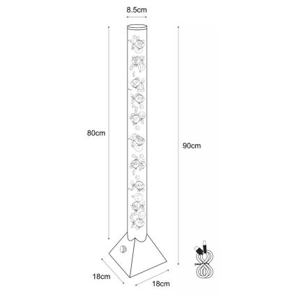 Zuma Line - LED RGB Lampa podłogowa LED/3,6W/5V
